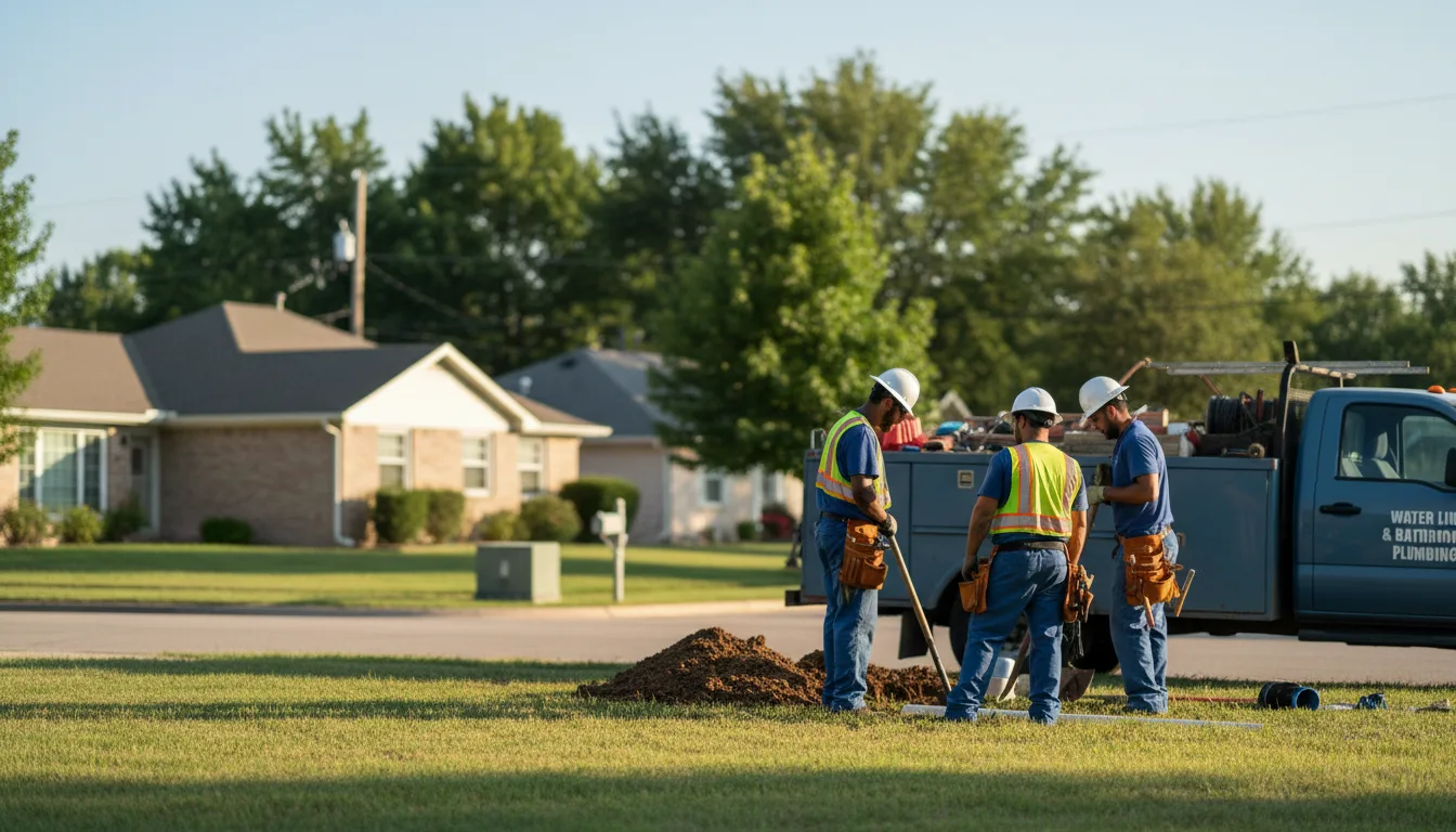 Residential water line and bathroom plumbing service in West Alton, MO